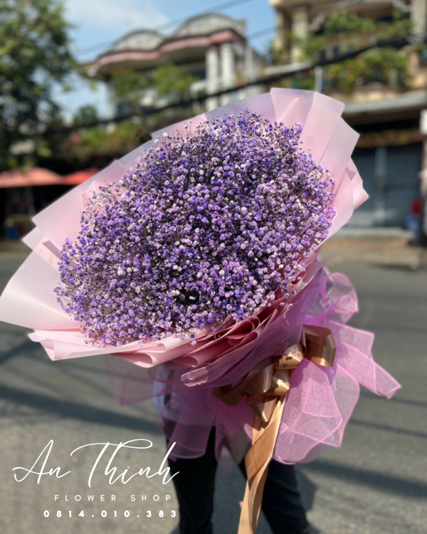 Bó Hoa Baby Khô Tím Shop Hoa Tươi An Thịnh Bó Hoa Baby Khô Tím