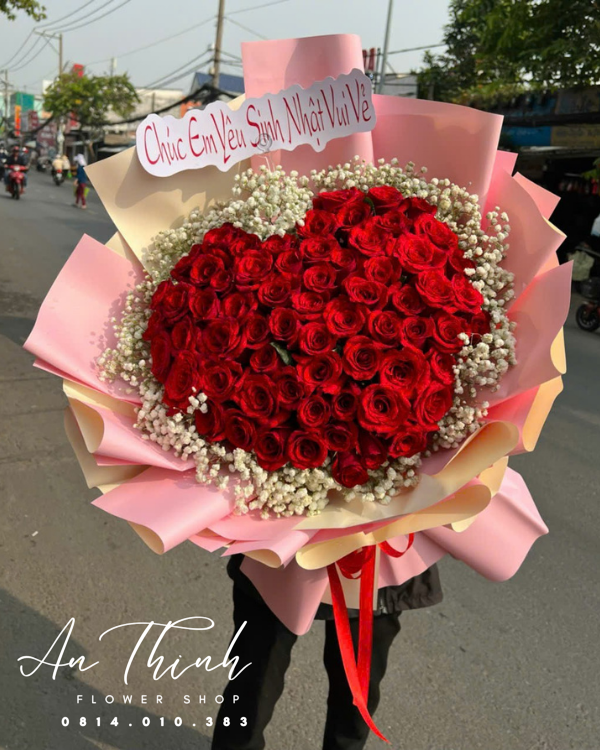 Bó Hoa Hồng Đỏ Mừng Sinh Nhật Shop Hoa Tươi An Thịnh Bó Hoa Hồng Đỏ Mừng Sinh Nhật