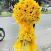 Kệ Hoa Khai Trương Tone Vàng Hai Tầng Sang Trọng-KT004