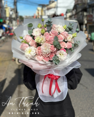 Bó hoa hồng đổ thắm - HB009