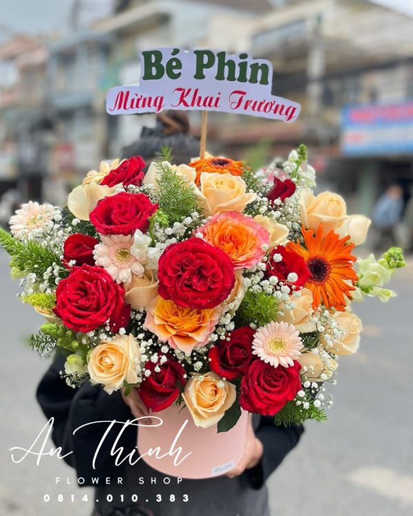 Giỏ hoa hiện đại - HG048 Shop Hoa Tươi An Thịnh Giỏ hoa hiện đại - HG048