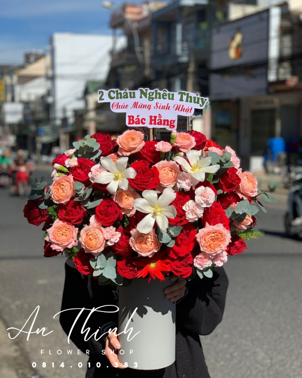 Giỏ hoa chúc mừng - HG036 Shop Hoa Tươi An Thịnh Giỏ hoa chúc mừng - HG036