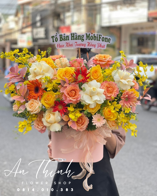 Giỏ hoa chúc mừng - HG081 Shop Hoa Tươi An Thịnh Giỏ hoa chúc mừng - HG081